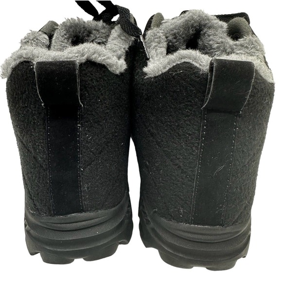 NEW Weweya Women's 9 Black‎ With Grey Fur Lined Boots Anti-Slip Ankle Snow Boots - Picture 4 of 10